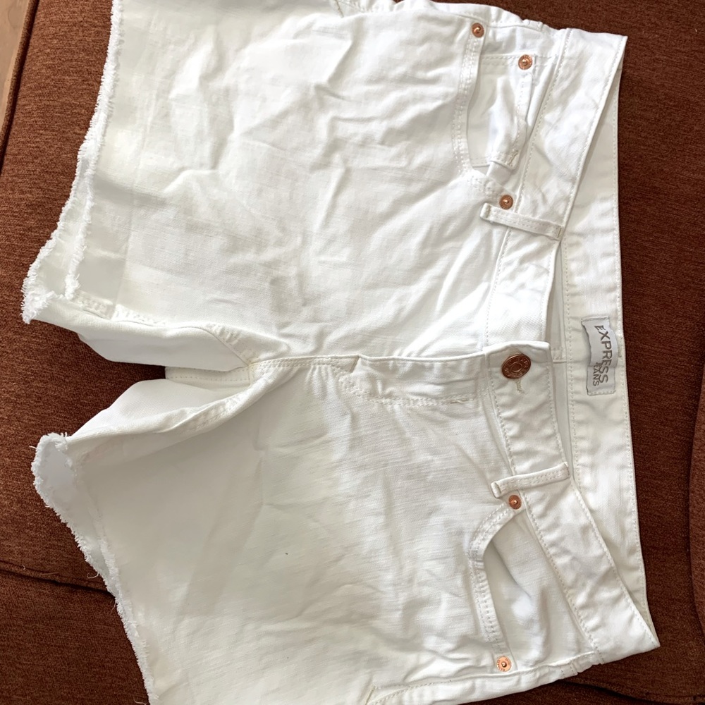 White Express Denim Shorts